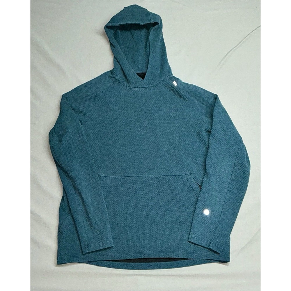 Lululemon Men's Heather Iron Blue At Ease Hoodie Sweatshirt Textured Size Medium